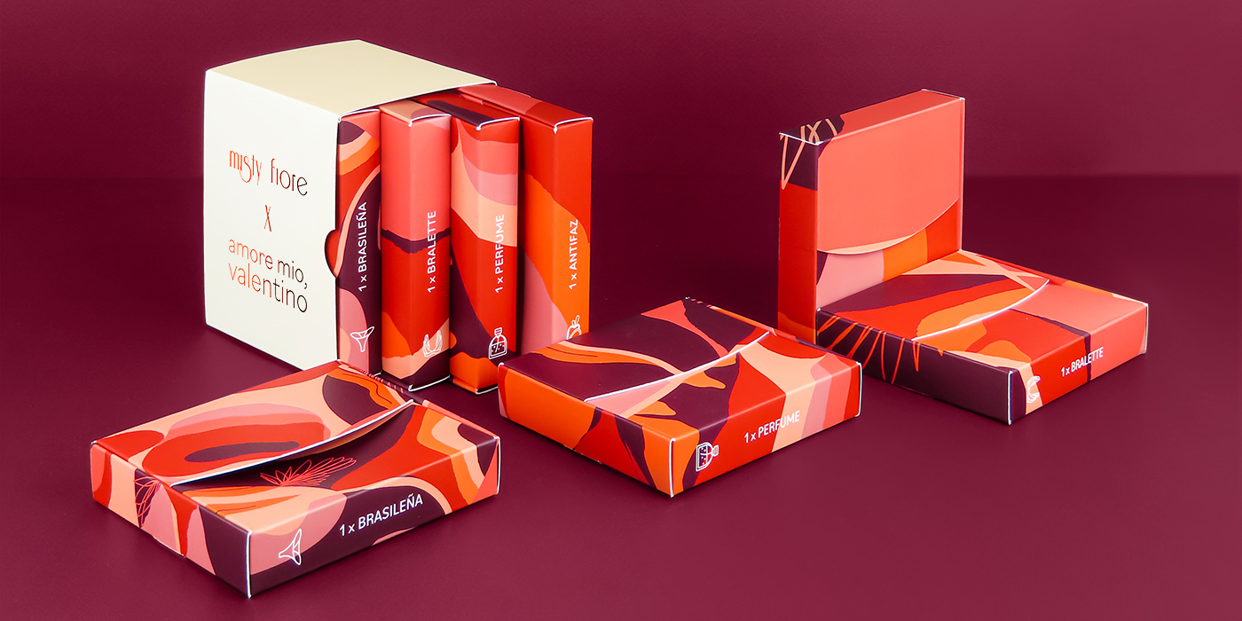 Packaging personalizado en serie para el día de los enamorados.