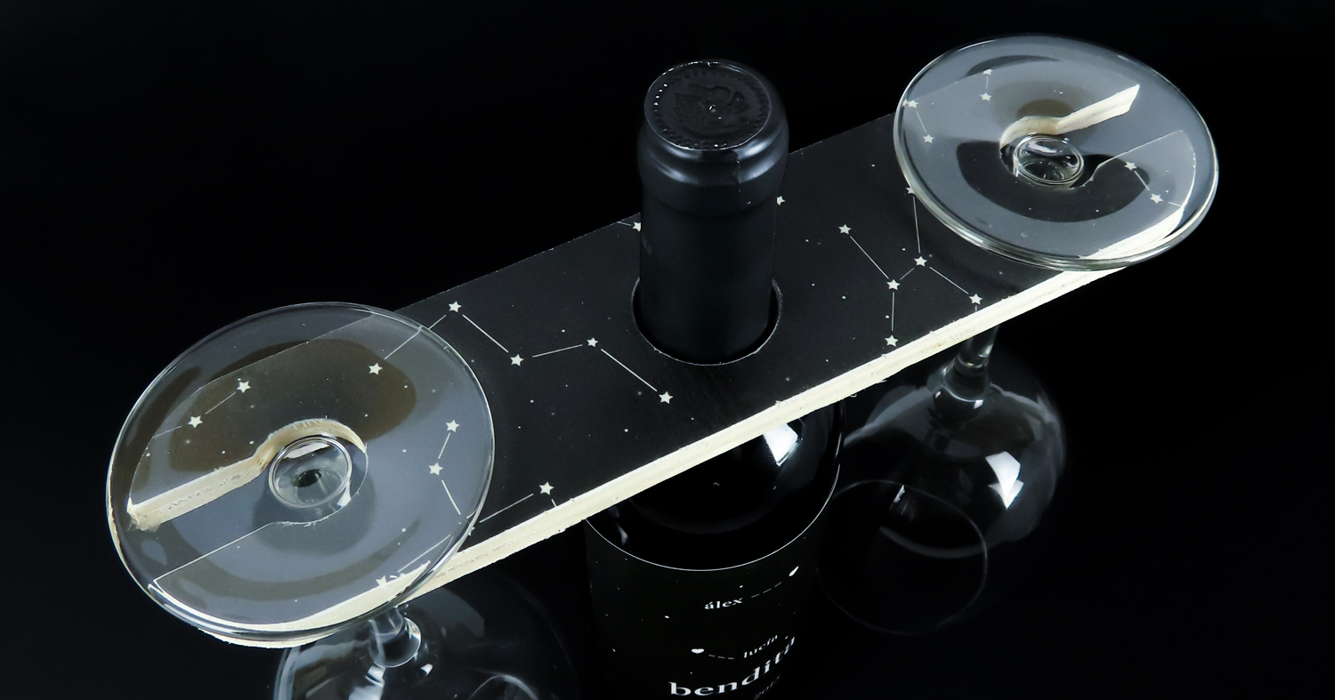 Soporte para copas de vino de madera